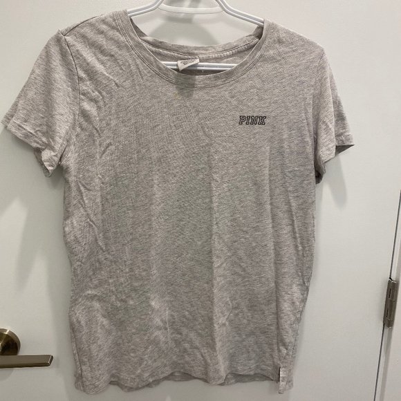 PINK Ladies Grey Cozy Tee - Picture 1 of 5